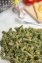 Pasta with spinach Royalty Free Stock Photo