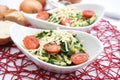 Pasta with spinach and tomatoes