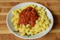 Pasta spirali with bolognese sauce Royalty Free Stock Photo