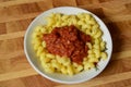 Pasta spirali with bolognese sauce Royalty Free Stock Photo