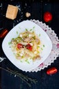 Pasta tagliatelle with tomato Royalty Free Stock Photo