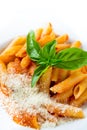 Pasta with tomato sause Royalty Free Stock Photo