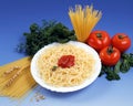 Pasta with tomatoes... Royalty Free Stock Photo