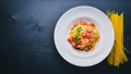 Pasta tomatoes. Italian traditional food.