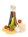 Pasta, tomatoes, olive oil etc Royalty Free Stock Photo
