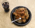 Pasta with Turkey Meatballs Royalty Free Stock Photo