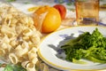Pasta with turnip greens Royalty Free Stock Photo