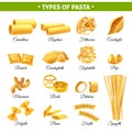 Pasta Types Infographics