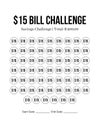 Save money challenge, 15 Savings Challenge, Monthly Budget Tracker