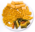 Pasta Variation on a Plate Royalty Free Stock Photo