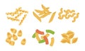 Pasta Various Types Set, Italian Traditional Food Vector Illustration Royalty Free Stock Photo