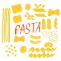 Pasta vector set Royalty Free Stock Photo