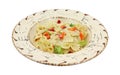 Pasta with vegetables in southwestern style bowl