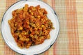 Pasta with Vegetables and Tomato Sauce Royalty Free Stock Photo