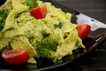 Pasta with vegetarian pesto sauce Royalty Free Stock Photo