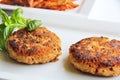 Pasta veggie burger Royalty Free Stock Photo