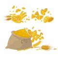 Pasta and wheat flour products vector icons Royalty Free Stock Photo