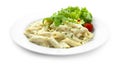 Pasta White Creamy Sauce Penne shape sprinkle with Cheese Royalty Free Stock Photo