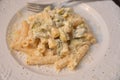 Pasta zucchini and cream panna italian food