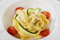 Pasta with zucchini tomatoes