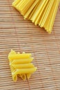 Variety of dry raw pastas