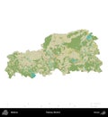 Pastavy District, Belarus, isolated on white. Topographic Humanitarian Royalty Free Stock Photo