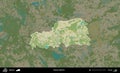 Pastavy District highlighted, Belarus. Topographic Humanitarian Royalty Free Stock Photo