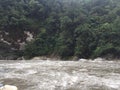 The Pastaza river, a large ropical river running along two high cliffs