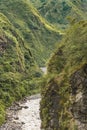 Pastaza River and Leafy Mountains in Banos Ecuador Royalty Free Stock Photo