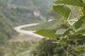 Pastaza River and Leafy Mountains in Banos Ecuador Royalty Free Stock Photo