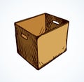 Cardboard box. Vector drawing icon