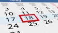 Pasteboard calendar with moving pointer