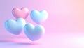 Pastel abstract 3D hearts floating on gradient background. Space for text. WORLD KINDNESS DAY Royalty Free Stock Photo