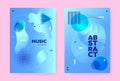 Pastel Abstract Memphis Brochure. Summer Fluid