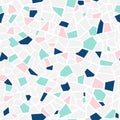 Pastel abstract mosaic seamless pattern. Vector background. Endless texture. Ceramic tile fragments. Royalty Free Stock Photo