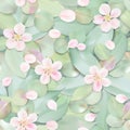 Pastel background with flower leaves.