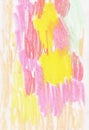 Pastel chalks drawing texture, yellow and pink color palette