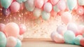 Pastel balloons in pinkish room wallpaper