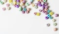 Pastel Beads on White Background Royalty Free Stock Photo