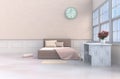 Pastel bed room 3d rendering Royalty Free Stock Photo