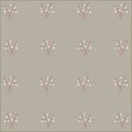 Pastel beige, gray, brown background with a floral pattern, flowers, tine lines Royalty Free Stock Photo