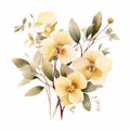 Pastel Beige Pansy Eucalyptus Floral Bouquet On White Background Royalty Free Stock Photo