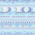 Pastel blue aztec stripe seamless background Royalty Free Stock Photo