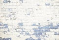 Pastel blue brick wall white peeling paint background Royalty Free Stock Photo