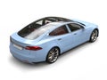 Pastel blue modern electric sports car - tail view