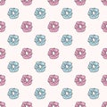 Pastel blue and pink scrunchies pattern background, scrunchy, hair tie Royalty Free Stock Photo