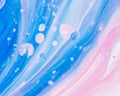 Pastel blue and pink shaded watercolor drawing creates a wavy background