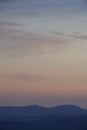 Pastel blue pink yellow sunset sky over mountains landscape Royalty Free Stock Photo