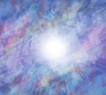 Pastel blue-purple divine abstract energy field, burst, aura, cosmic fantasy blur sky background with white light and zoom effect Royalty Free Stock Photo