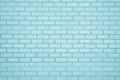 Pastel Blue and White brick wall texture background. Brickwork painted of blue color interior rock old pattern clean concrete grid Royalty Free Stock Photo